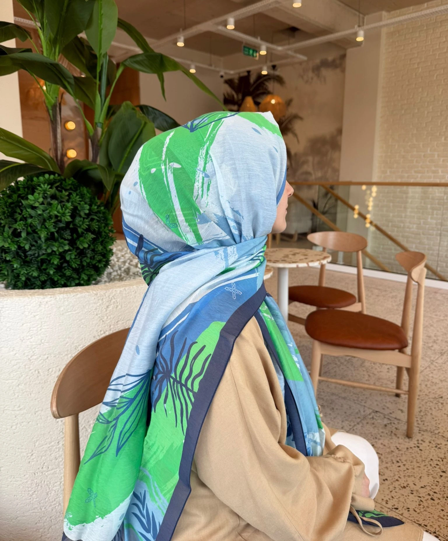 Turkuaz Benetton Fiore Şal 1014