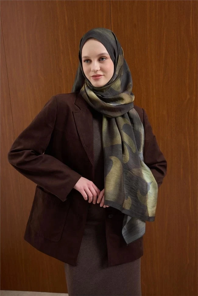 11 Silk Home Dalga Desenli Viskon Mayda Şal