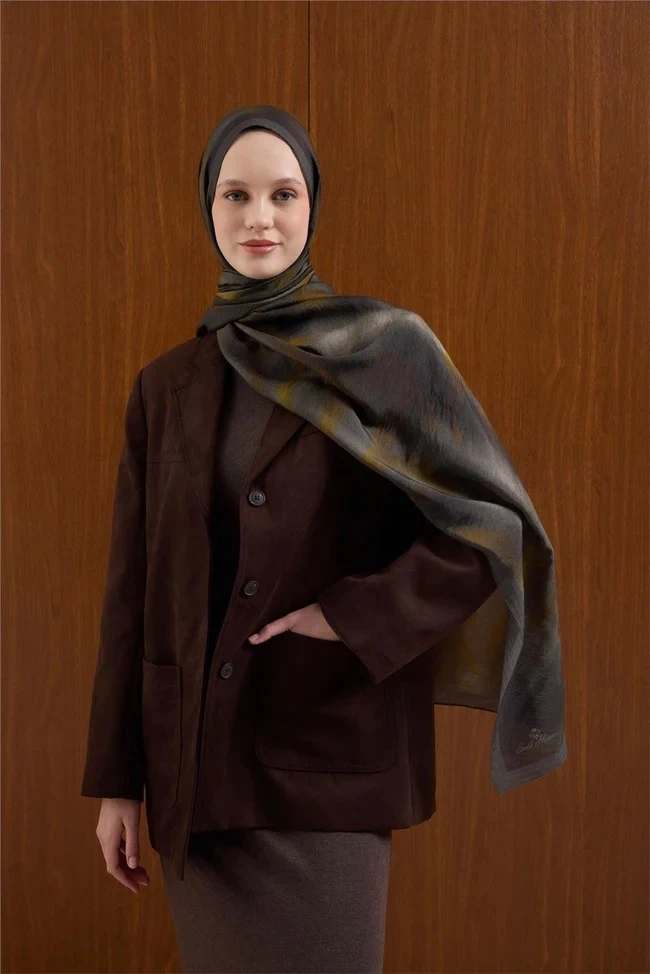13 Silk Home Dalga Desenli Viskon Mayda Şal