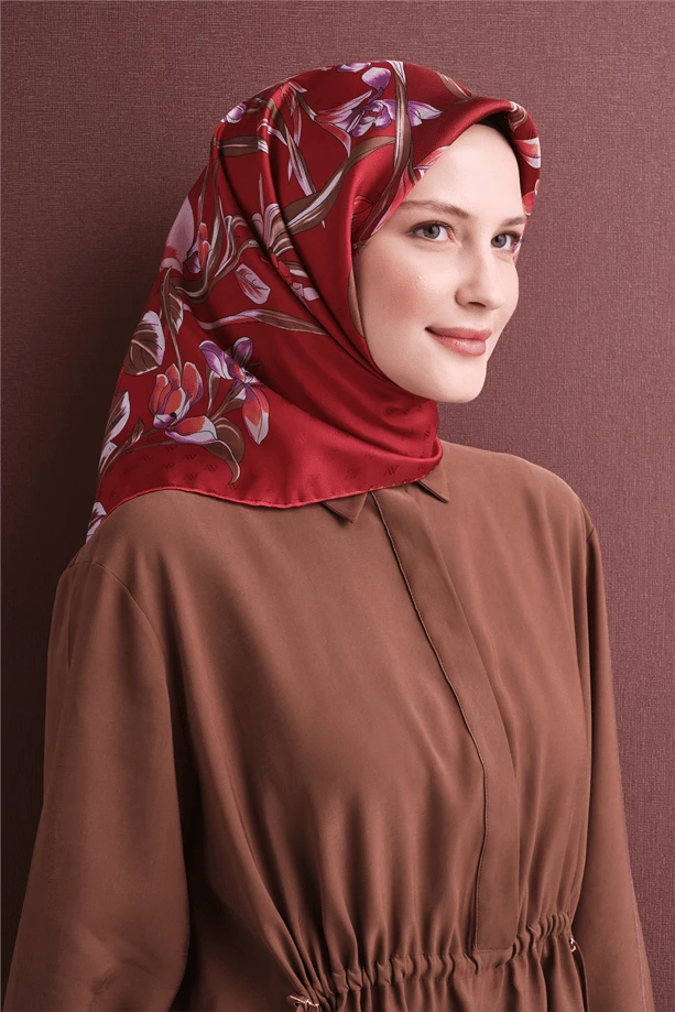 82 Armine Exclusive Jakarlı Twill İpek Eşarp 9608D