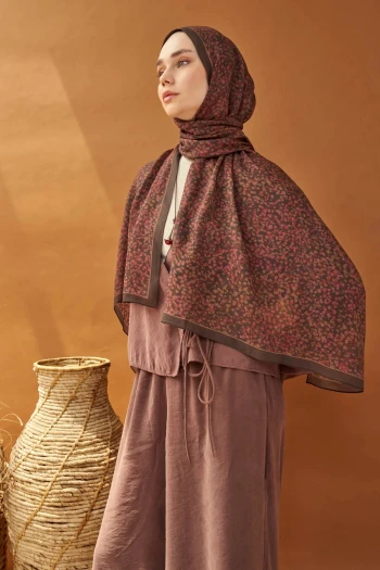 ACI KAHVE Silk Home Riva Secret Garden Tencel Şal