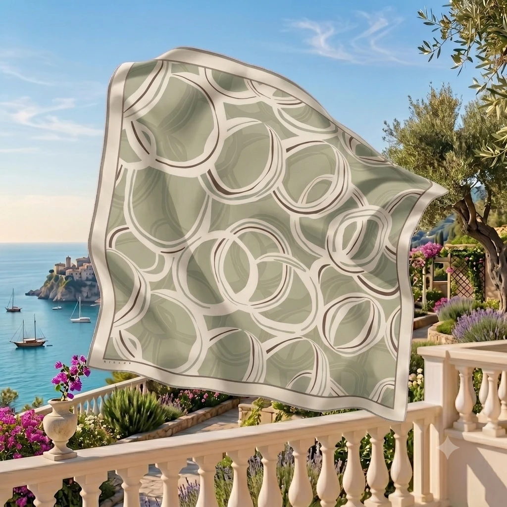 Çağla Yeşili Sisley Twill İpek Eşarp 2030