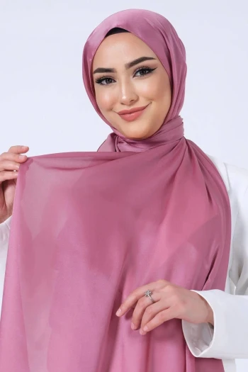 GÜL PEMBE Harem Scarf Kristal Saten Şal