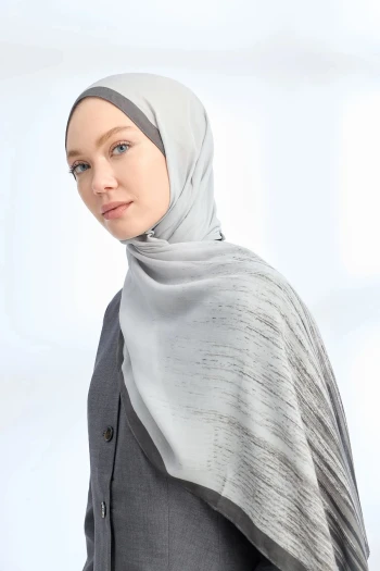 Gümüş-Füme Armanda Soft Blush Şal 3366