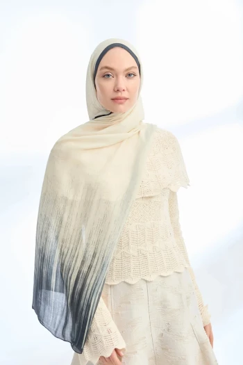 Krem-Siyah Armanda Soft Blush Şal 3366