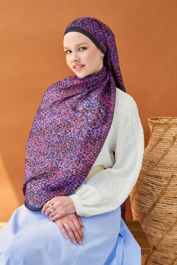 LACİVERT Silk Home Riva Secret Garden Tencel Şal
