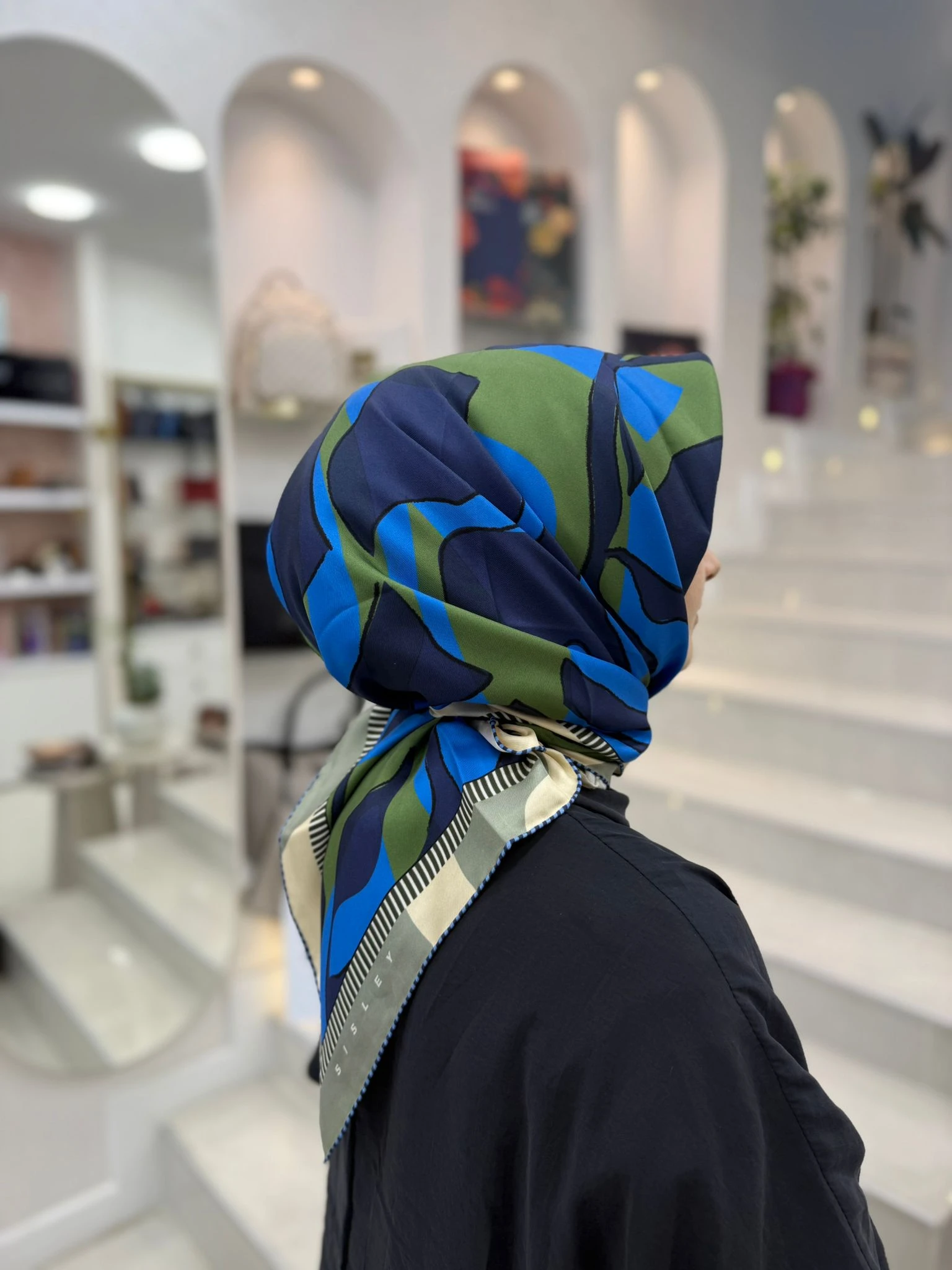 Mavi Sisley Twill İpek Eşarp 2023