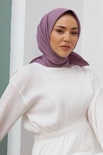 Mor Silk Home Düz Twill Polyester Eşarp