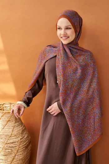 Turuncu Silk Home Riva Secret Garden Tencel Şal