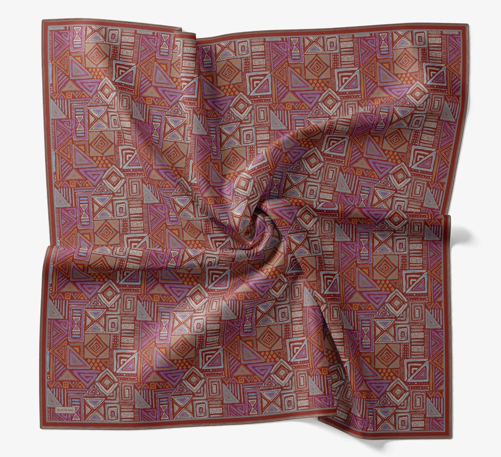 01 Silk Home Geometrik Taş Desen Soft Eşarp