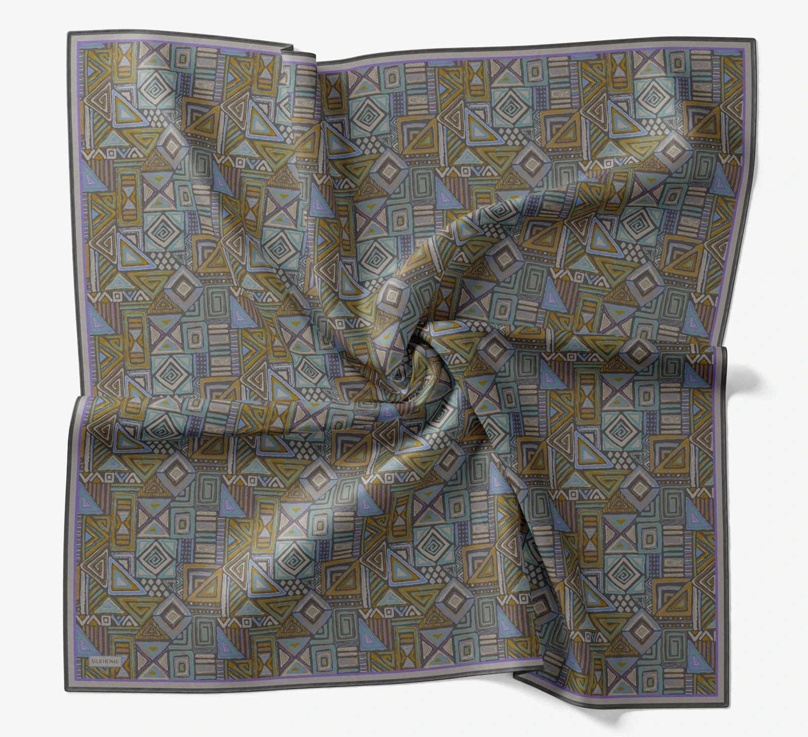 06 Silk Home Geometrik Taş Desen Soft Eşarp