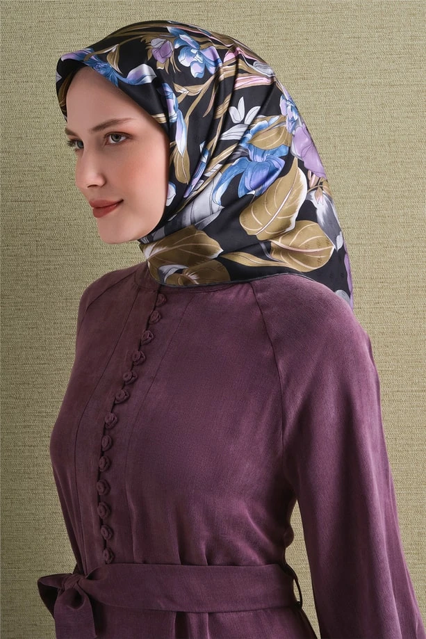 08 Armine Exclusive Jakarlı Twill İpek Eşarp 9608D