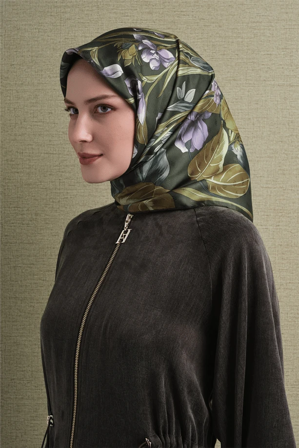 11 Armine Exclusive Jakarlı Twill İpek Eşarp 9608D
