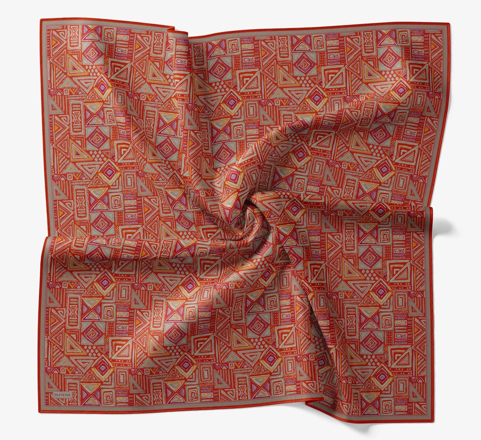 13 Silk Home Geometrik Taş Desen Soft Eşarp