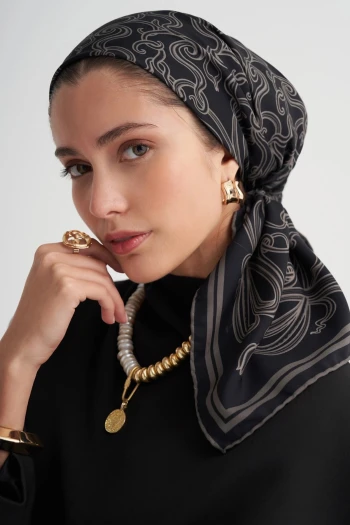 17 Carell Desenli Twill Eşarp