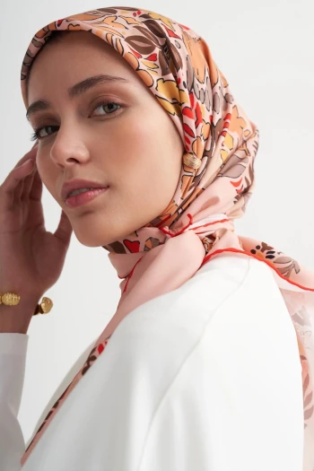 18 Carell Desenli Twill Eşarp