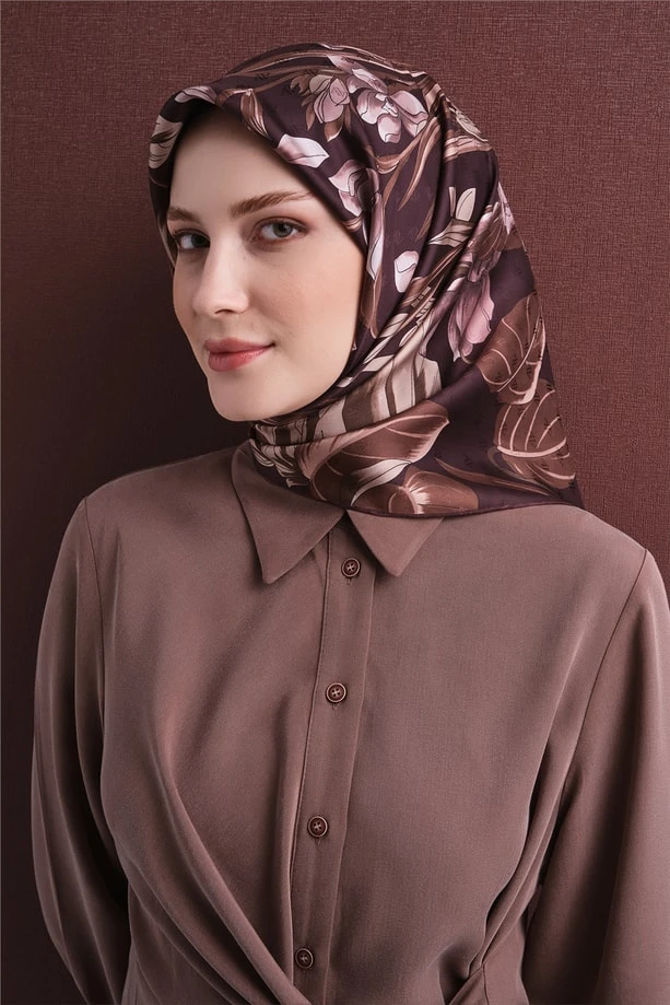 50 Armine Exclusive Jakarlı Twill İpek Eşarp 9608D
