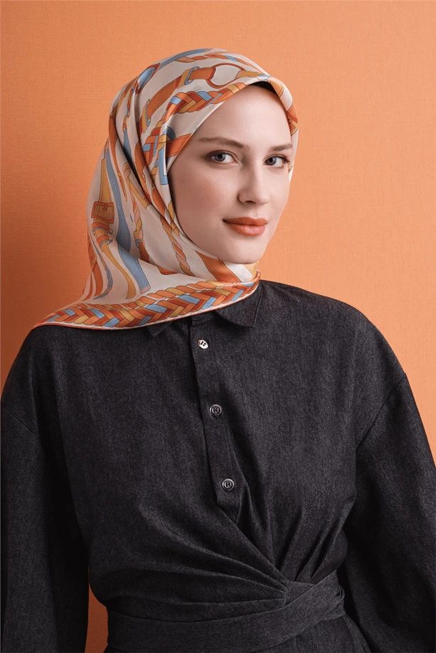 80 Armine Exclusive Jakar Twill İpek Eşarp 9607