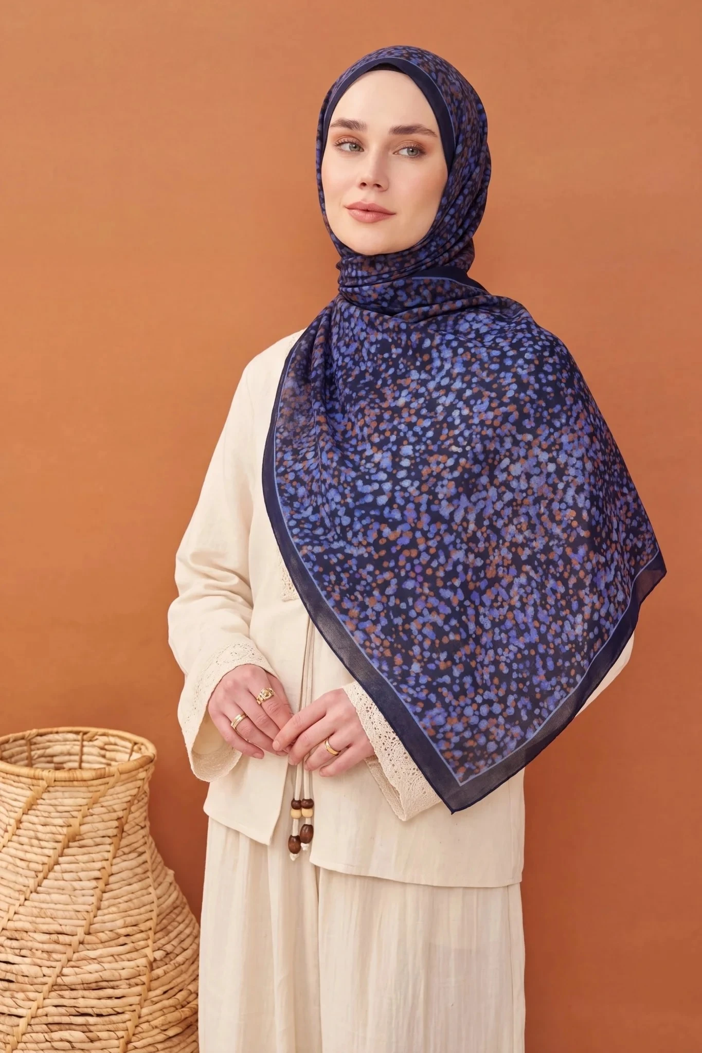 Koyu Mor Silk Home Riva Secret Garden Tencel Şal