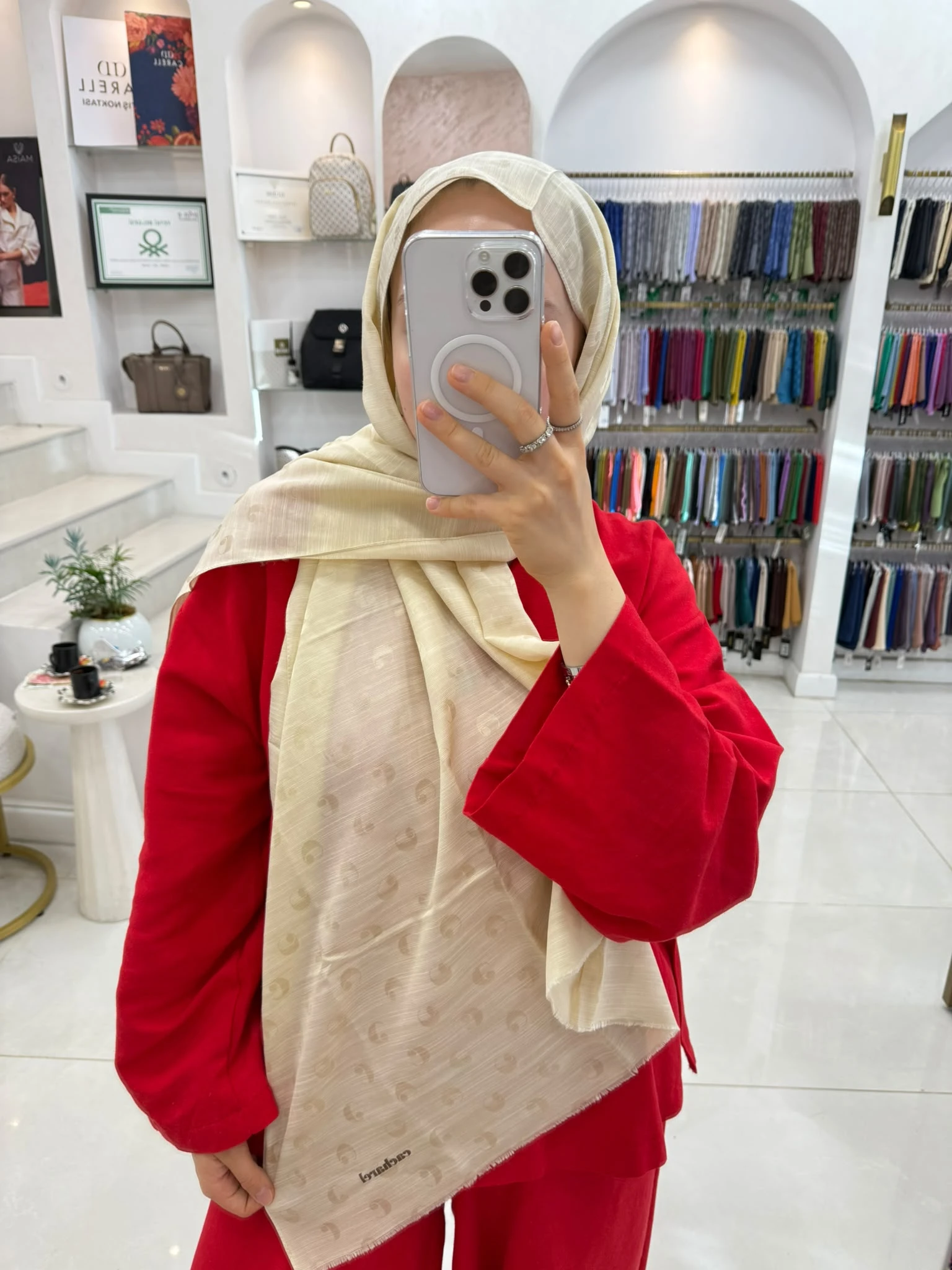 963 Cacharel B. logolu ipek koton etol şal 9112977