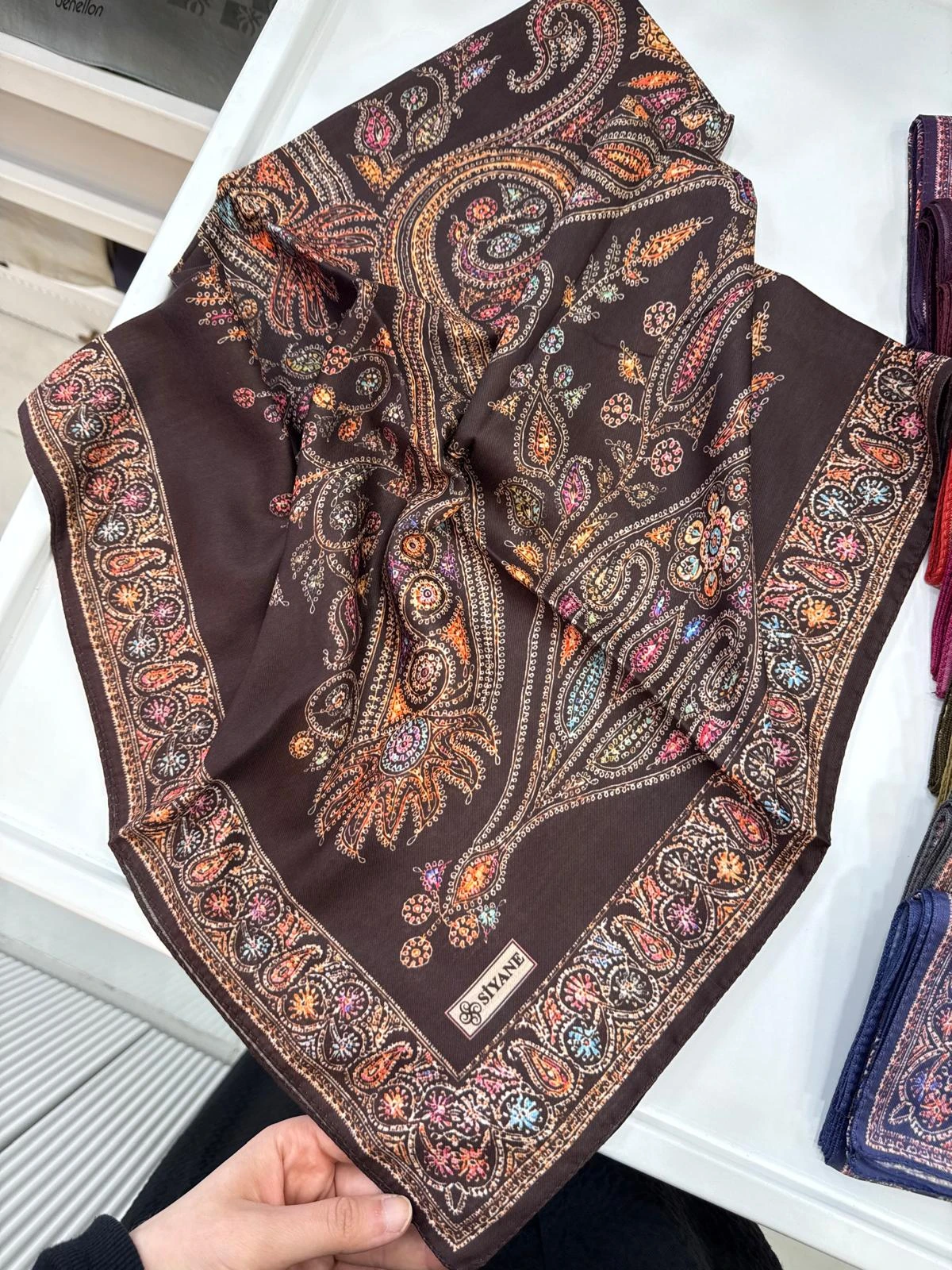 ACI KAHVE Siyane Scarf Renkli Pamuk Eşarp