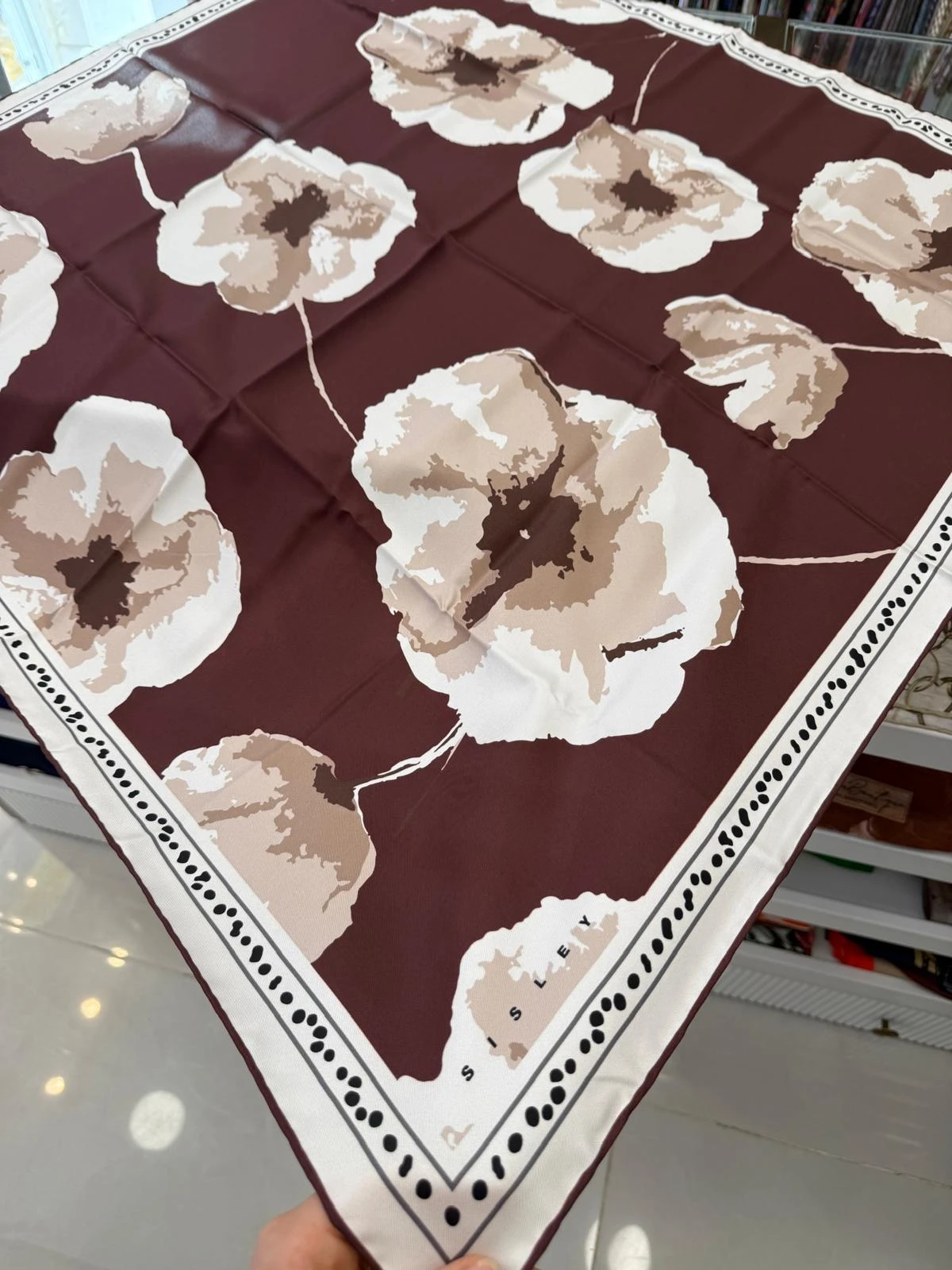 BORDO Sisley Twill İpek Eşarp 2025