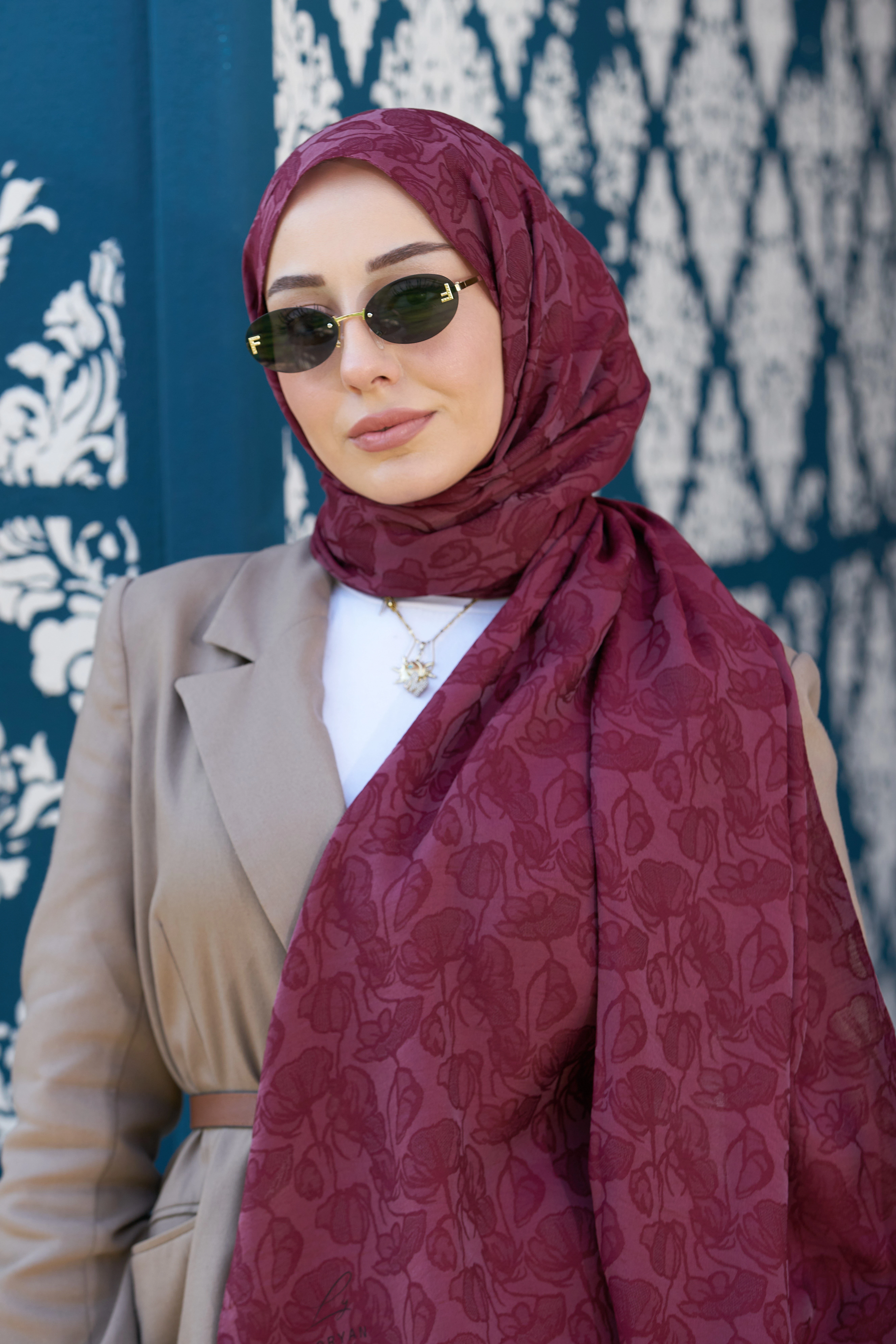 Koyu Bordo Loryan Scarf Aria Elina Şal