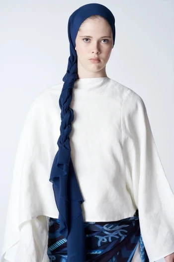 LACİVERT ED Scarf Core İpek Şal