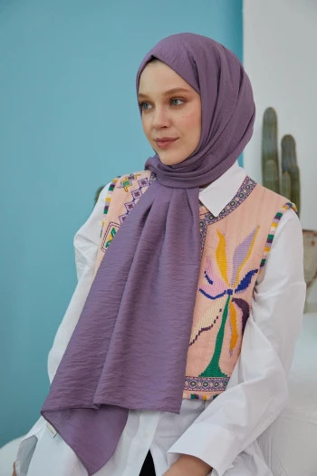 Leylak Emproyal Tensel Karla Şal