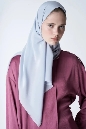 Mavi-Gri ED Scarf Core İpek Şal
