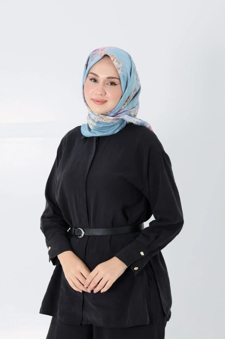 Mavi Loryan Scarf Diamond Pıtırcık Desen Eşarp