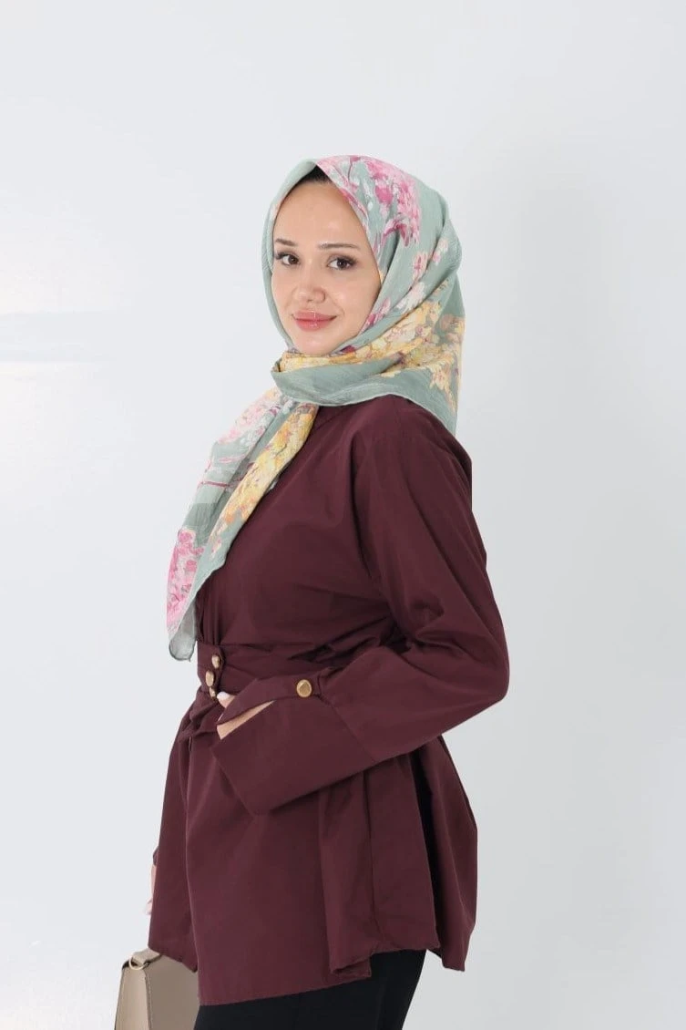 Mint Loryan Scarf Diamond Pıtırcık Desen Eşarp