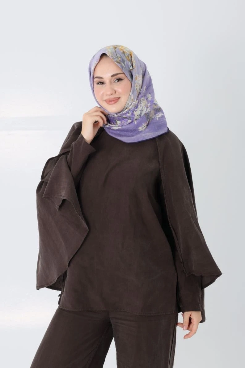 Mor Loryan Scarf Diamond Pıtırcık Desen Eşarp