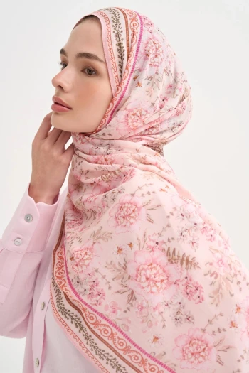 Pembe Carell Mirelle Aria Viskon Şal