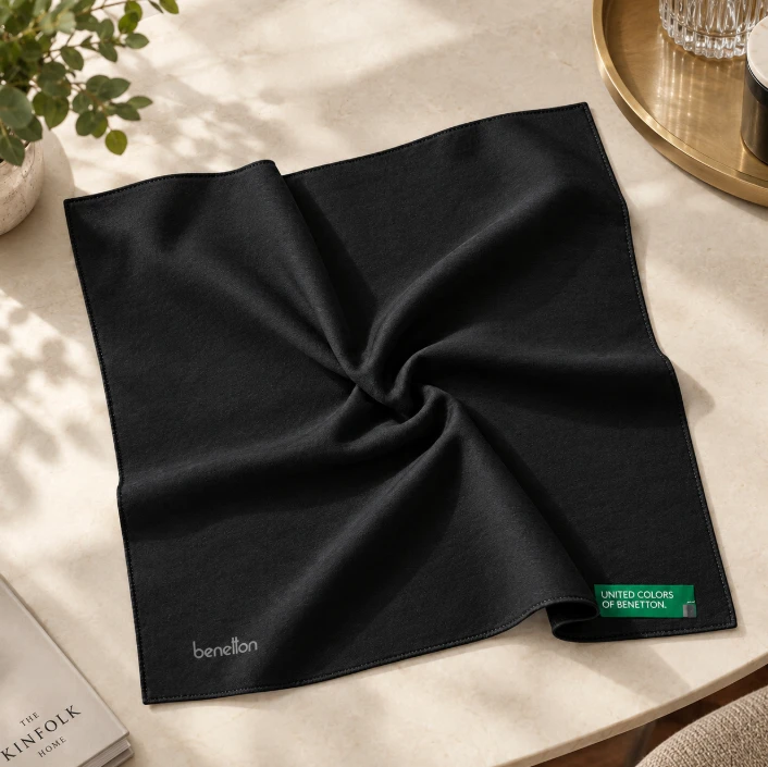 SİYAH Benetton Siena Düz Eşarp 1022