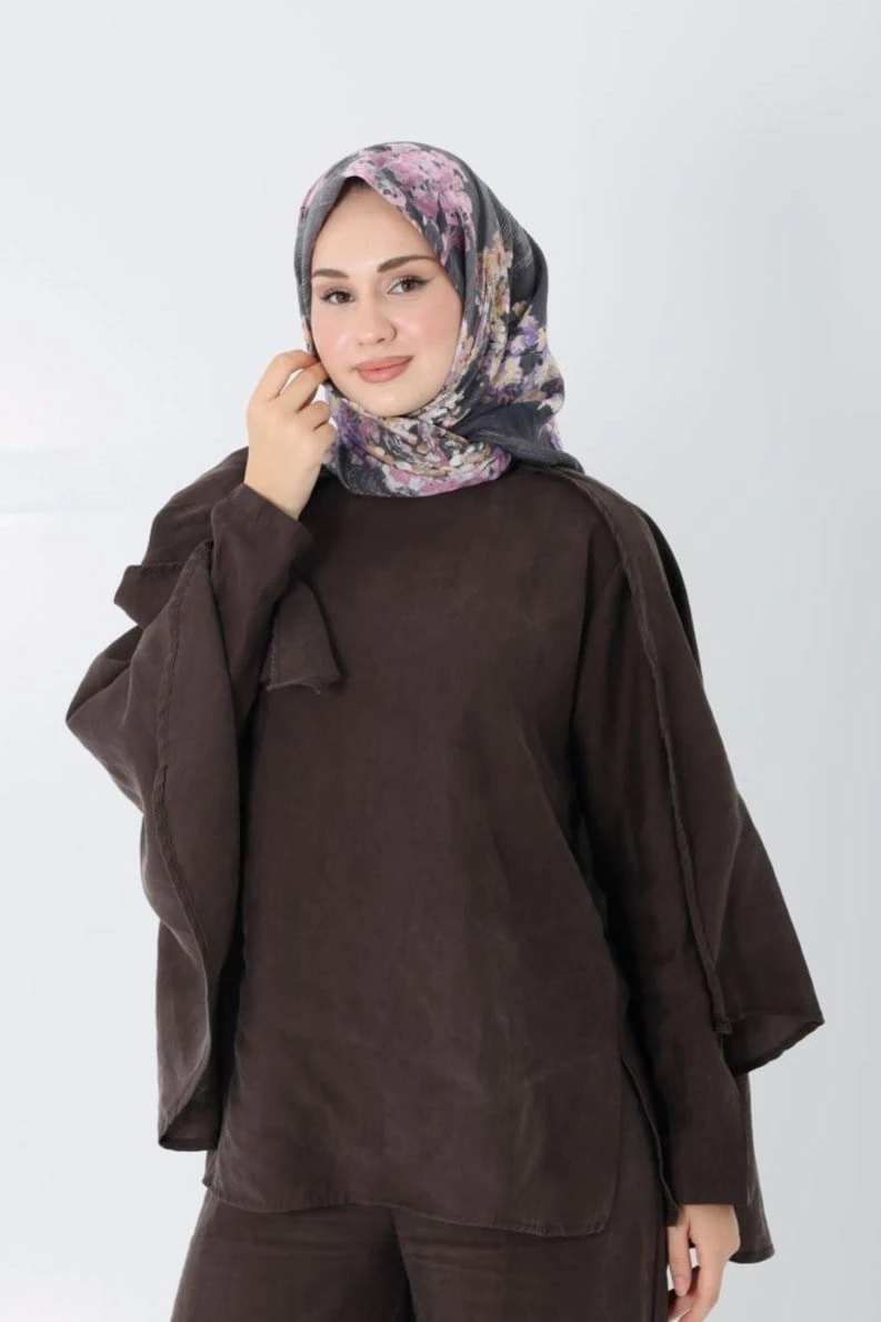 SİYAH Loryan Scarf Diamond Pıtırcık Desen Eşarp