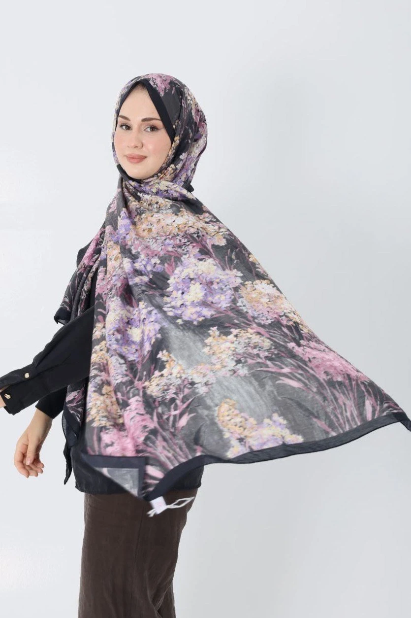 SİYAH Loryan Scarf Diamond Pıtırcık Şal