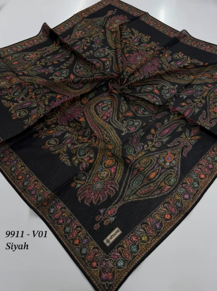 SİYAH Siyane Scarf Renkli Pamuk Eşarp