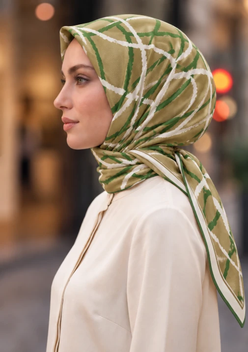 YEŞİL Sisley İpek Eşarp 2028