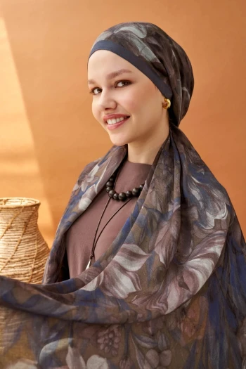 ACI KAHVE Silk Home Riva Wild Flower Tencel Şal