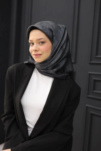 Antrasit Silk Home Shiny Eşarp