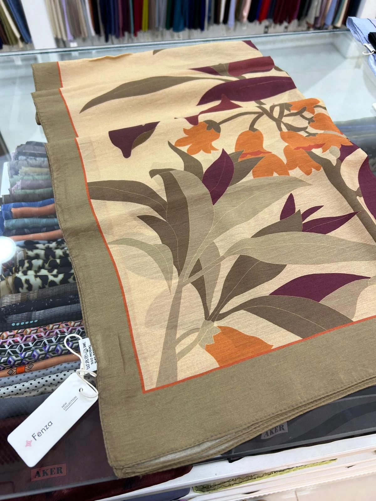Askeri Haki Fenza Scarf Beech Modal Şal 5