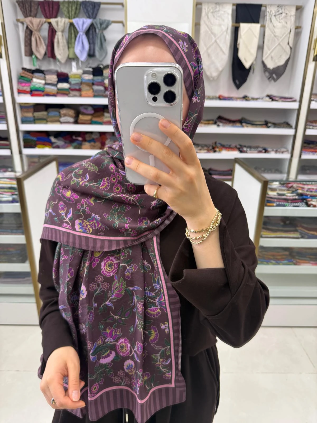 Koyu Mor Fenza Scarf Beech Modal Şal 4