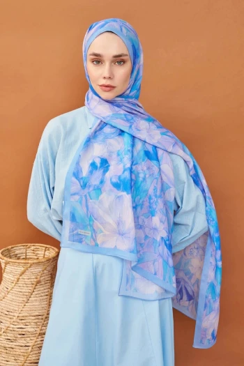 Mavi Silk Home Riva Wild Flower Tencel Şal