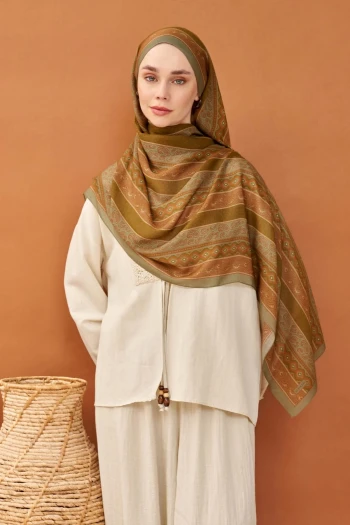 YEŞİL Silk Home Riva Ethnic Way Tencel Şal